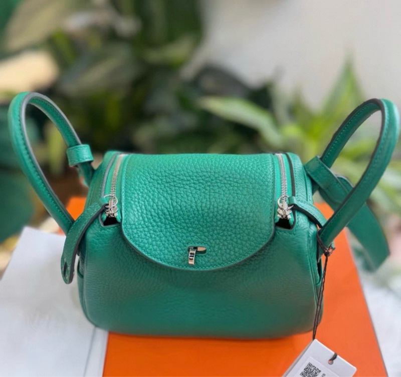 有購証🩷  mini Lindy 絲絨綠 Togo皮銀扣  w刻  24年  99新 五金有膜 有票有盒子-5