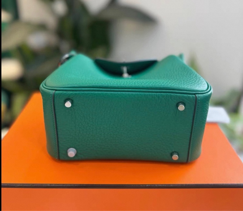 有購証🩷  mini Lindy 絲絨綠 Togo皮銀扣  w刻  24年  99新 五金有膜 有票有盒子-7