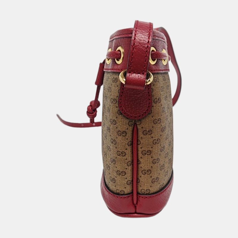 GUCCI Doraemon X Gucci 迷你多色塗層帆布老花印花單肩包 金色五金 9.9新-2