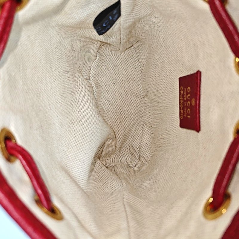 GUCCI Doraemon X Gucci 迷你多色塗層帆布老花印花單肩包 金色五金 9.9新-6