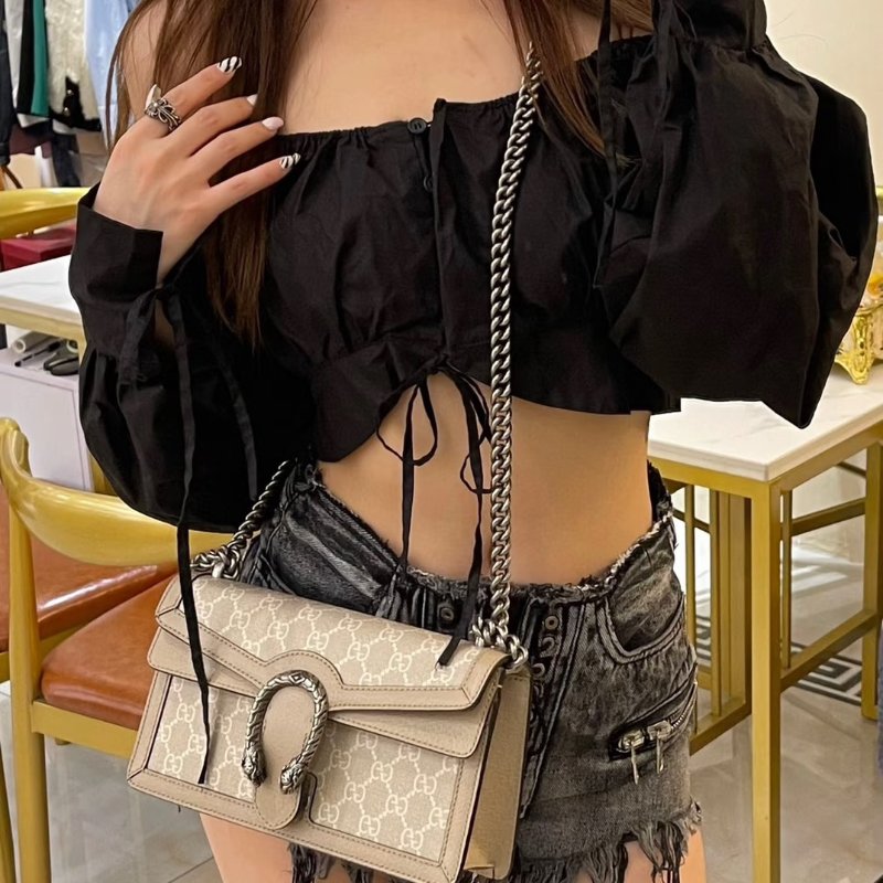 GUCCI Dionysus老花酒神包 - 中號燕麥-1