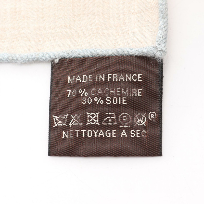 愛馬仕 Carre 140 COUPE DE GALA 絲巾,米色,真絲羊絨混紡,二手-3