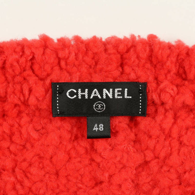 香奈兒 COCO 標誌針織毛衣 #48 P62563K48070 紅色 二手 女士 CC-2