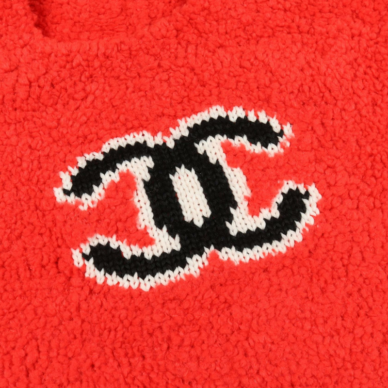 香奈兒 COCO 標誌針織毛衣 #48 P62563K48070 紅色 二手 女士 CC-8