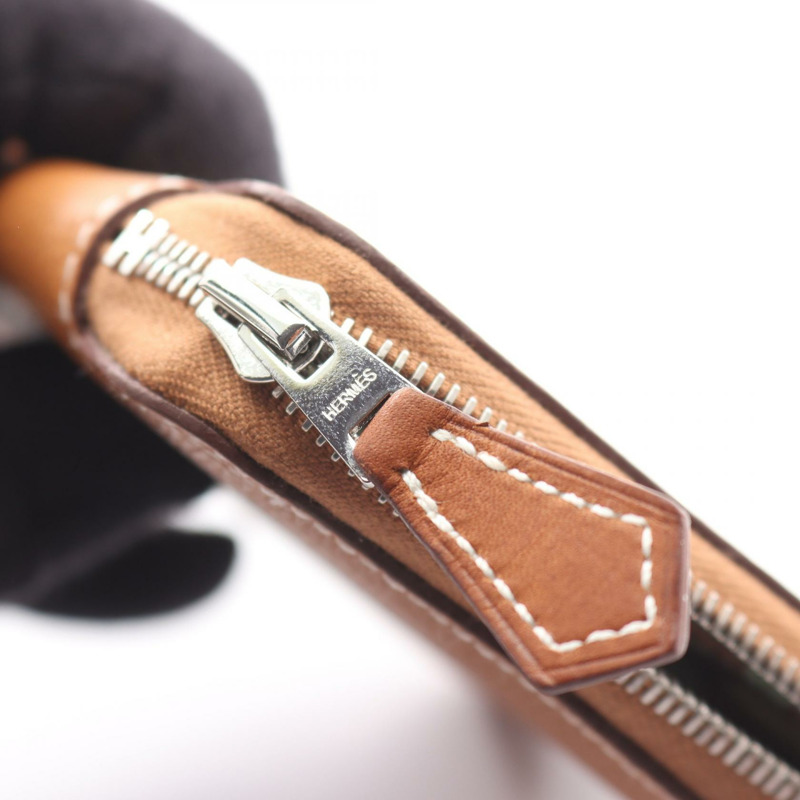 愛馬仕 Azap Compact Silkin 皮夾 U Epsom 棕色金色二手 SHW-7