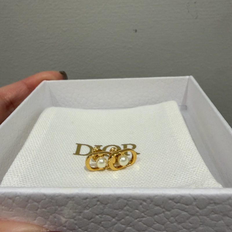 Dior Petit CD Jolie珍珠耳針式耳環-0