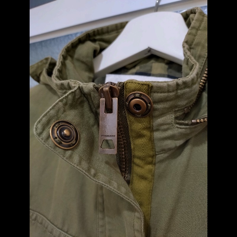 Burberry 軍綠單寧布外套-8