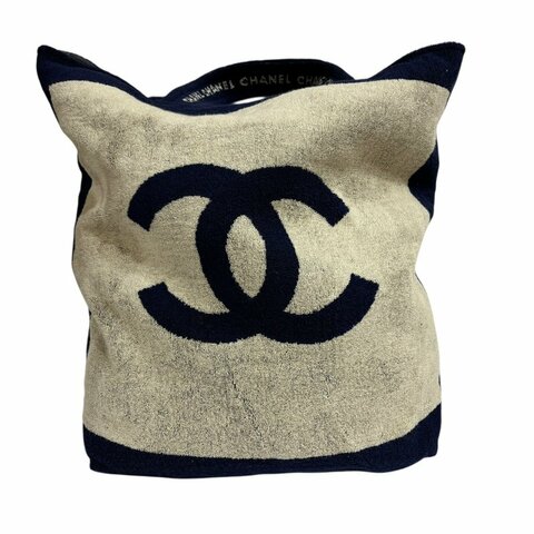 【美收精品】CHANEL 藍白毛巾包組 4-490