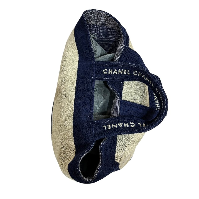 【美收精品】CHANEL 藍白毛巾包組 4-490-2