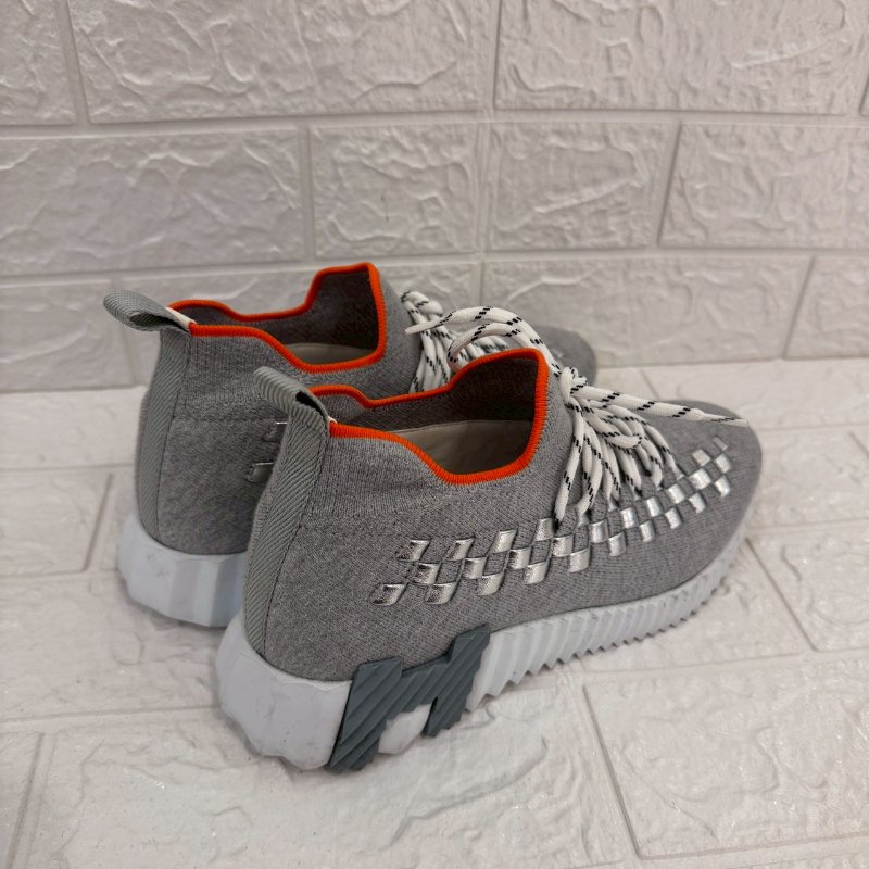 HERMES 灰拚銀方塊運動鞋-1