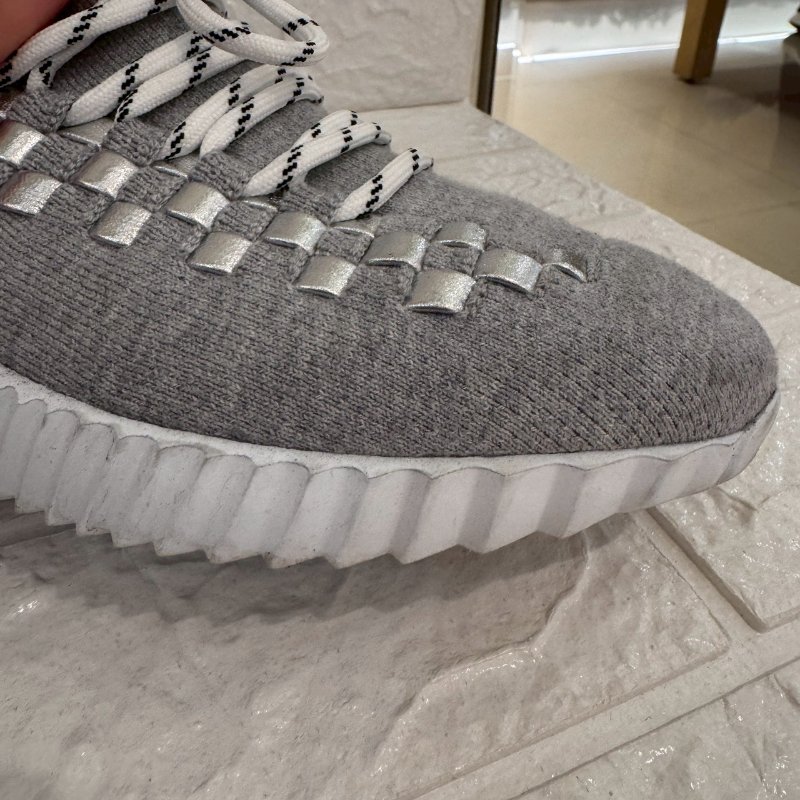 HERMES 灰拚銀方塊運動鞋-4