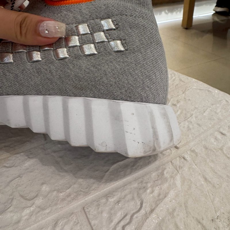 HERMES 灰拚銀方塊運動鞋-7