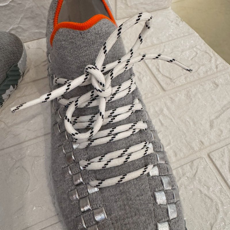 HERMES 灰拚銀方塊運動鞋-11