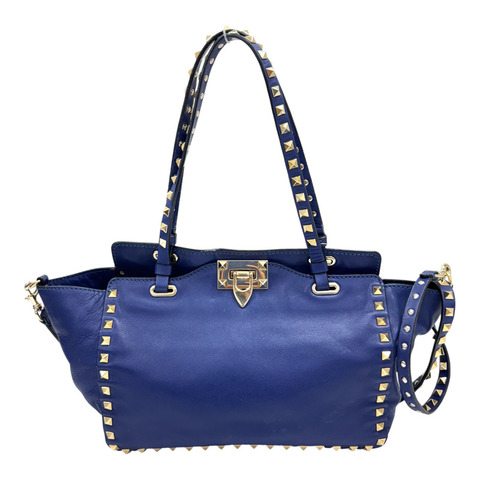 藍色 牛皮 鉚釘 Rockstud 兩用包【Valentino 范倫鐵諾】