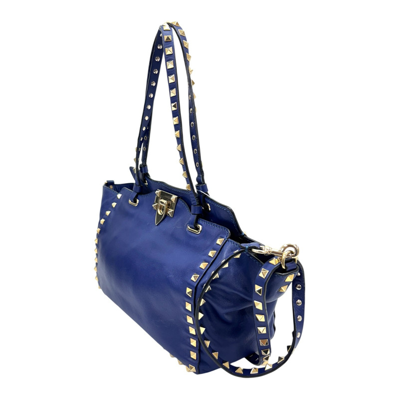 藍色 牛皮 鉚釘 Rockstud 兩用包【Valentino 范倫鐵諾】-1