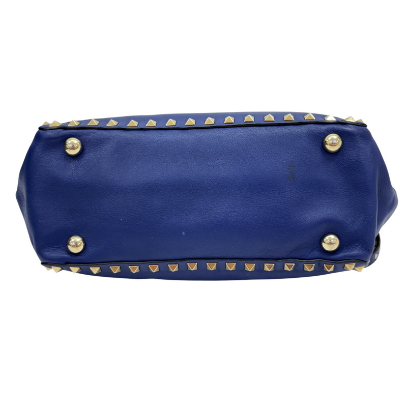 藍色 牛皮 鉚釘 Rockstud 兩用包【Valentino 范倫鐵諾】-3