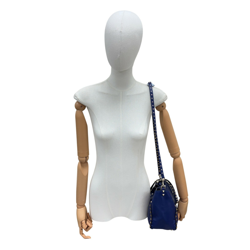 藍色 牛皮 鉚釘 Rockstud 兩用包【Valentino 范倫鐵諾】-7