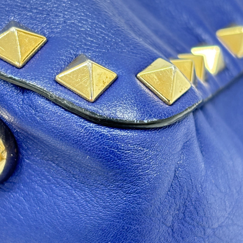 藍色 牛皮 鉚釘 Rockstud 兩用包【Valentino 范倫鐵諾】-9