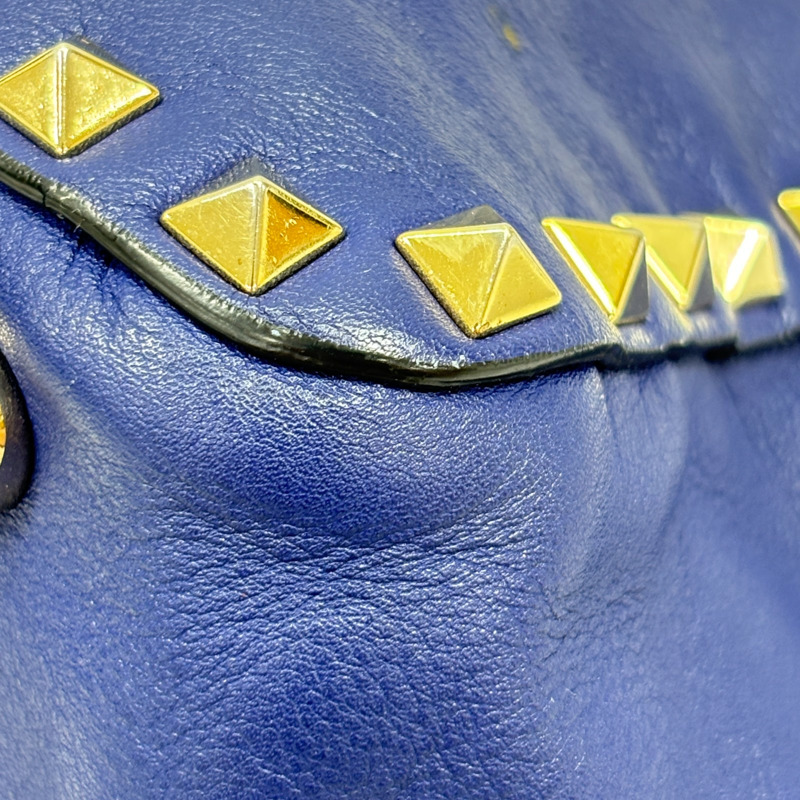 藍色 牛皮 鉚釘 Rockstud 兩用包【Valentino 范倫鐵諾】-11