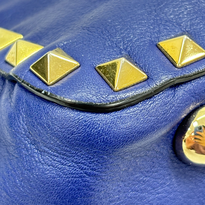 藍色 牛皮 鉚釘 Rockstud 兩用包【Valentino 范倫鐵諾】-12