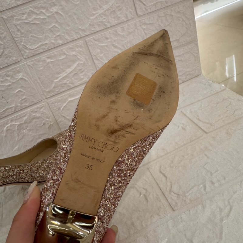 JIMMY CHOO璀璨粉色閃亮高跟鞋-2