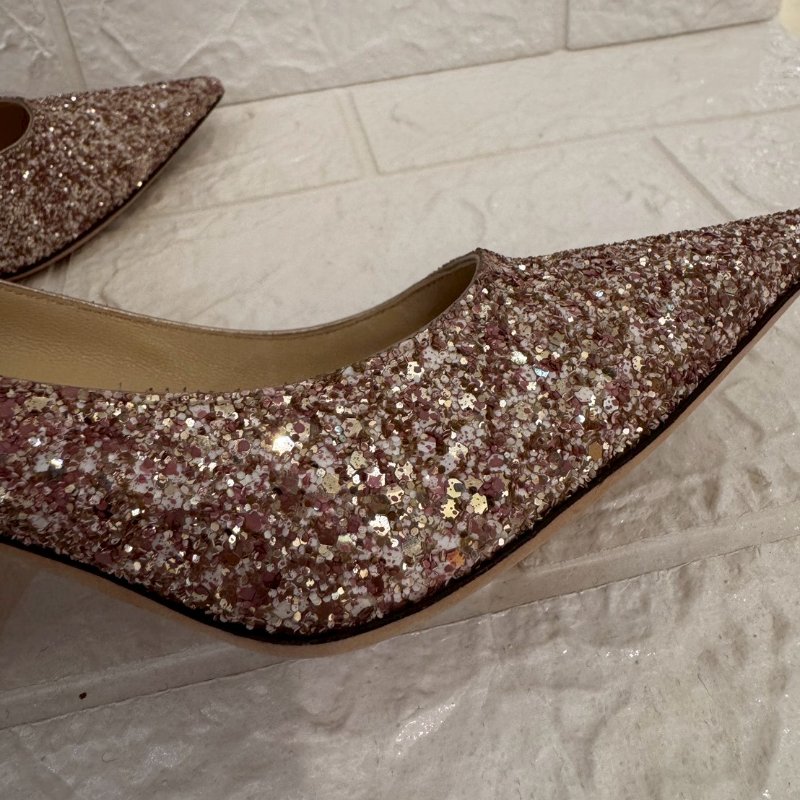 JIMMY CHOO璀璨粉色閃亮高跟鞋-4