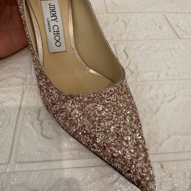 JIMMY CHOO璀璨粉色閃亮高跟鞋-5