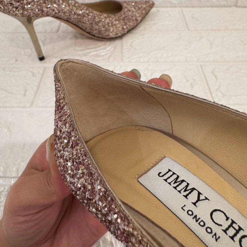 JIMMY CHOO璀璨粉色閃亮高跟鞋-12