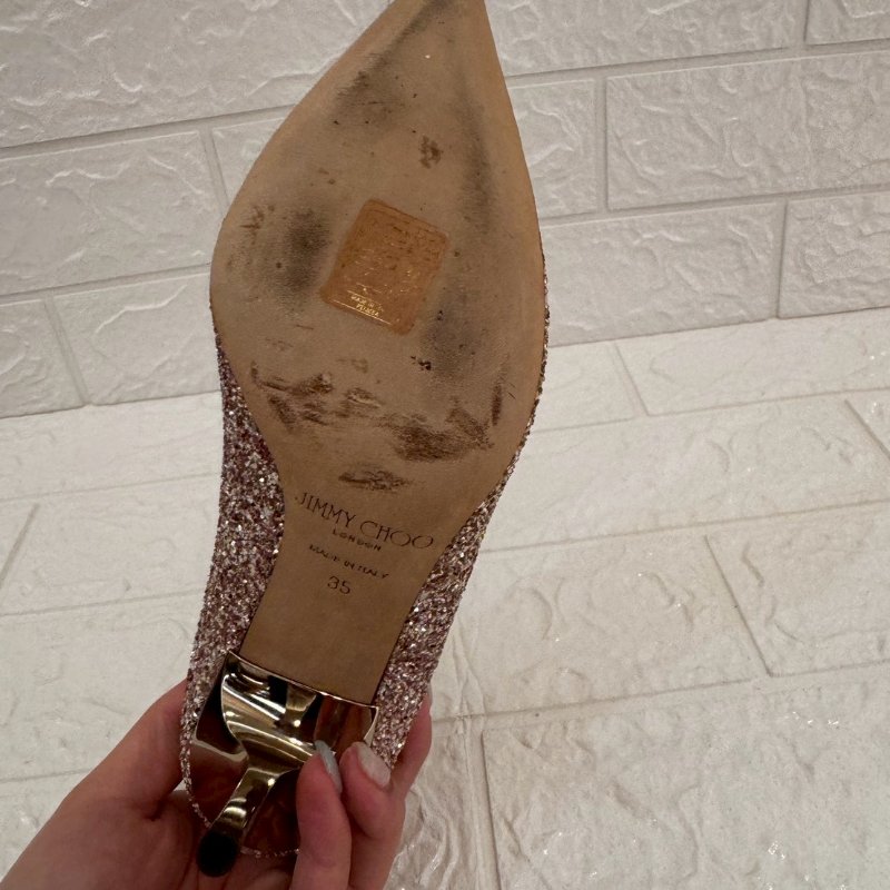 JIMMY CHOO璀璨粉色閃亮高跟鞋-14