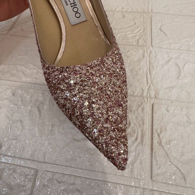 JIMMY CHOO璀璨粉色閃亮高跟鞋-16