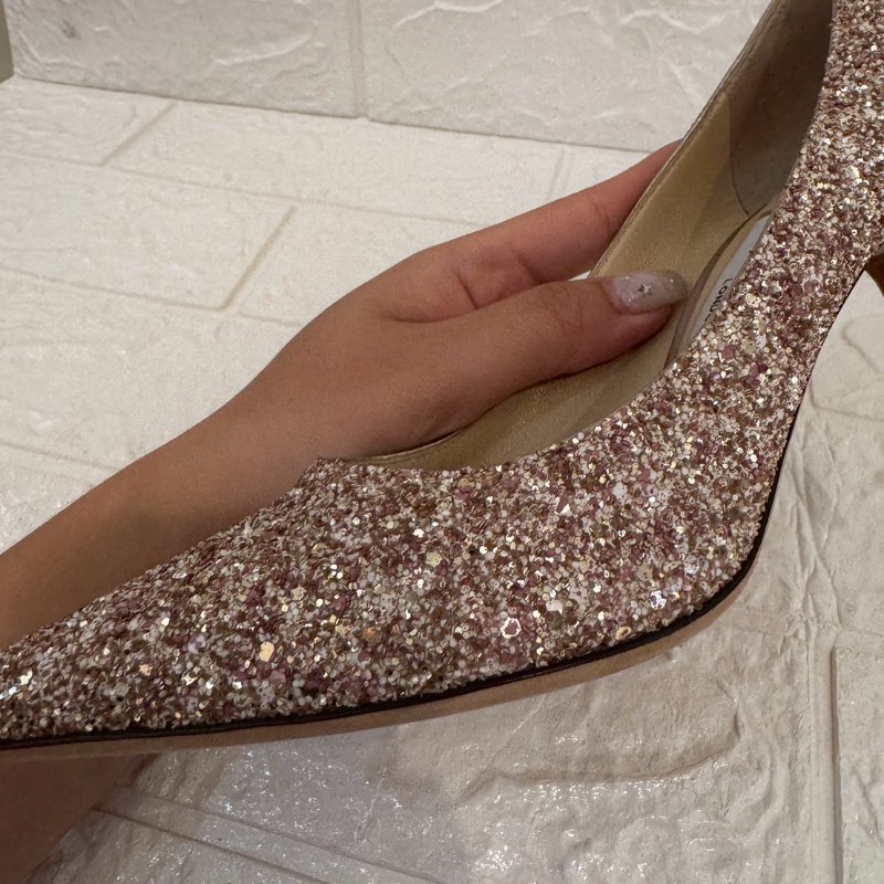 JIMMY CHOO璀璨粉色閃亮高跟鞋-18