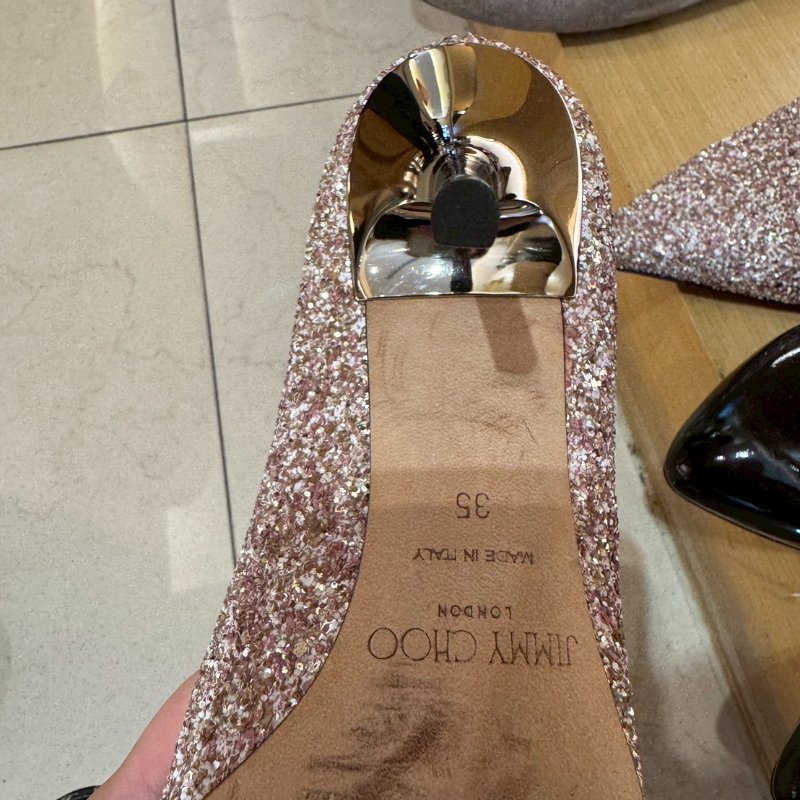 JIMMY CHOO璀璨粉色閃亮高跟鞋-25