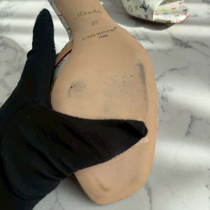 LV 村上隆白三彩低跟涼鞋-2