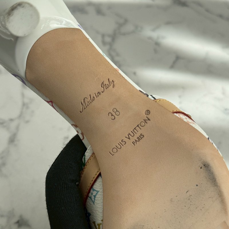 LV 村上隆白三彩低跟涼鞋-3