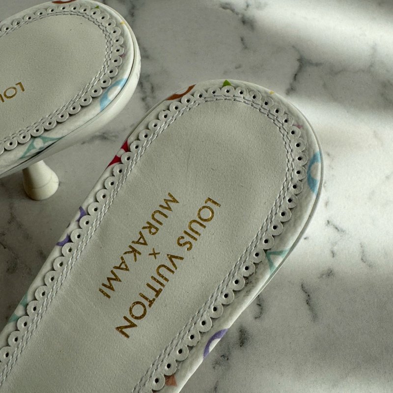 LV 村上隆白三彩低跟涼鞋-6