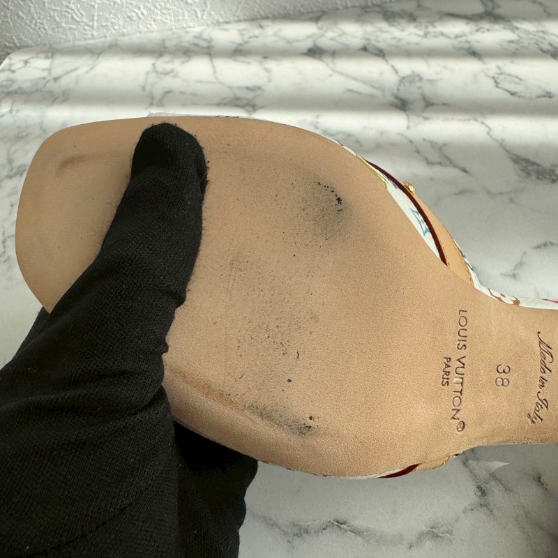 LV 村上隆白三彩低跟涼鞋-8