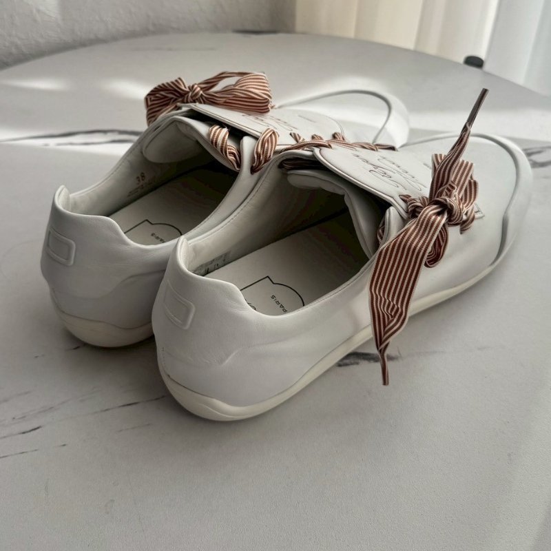 RV蝴蝶結綁帶白布鞋-1