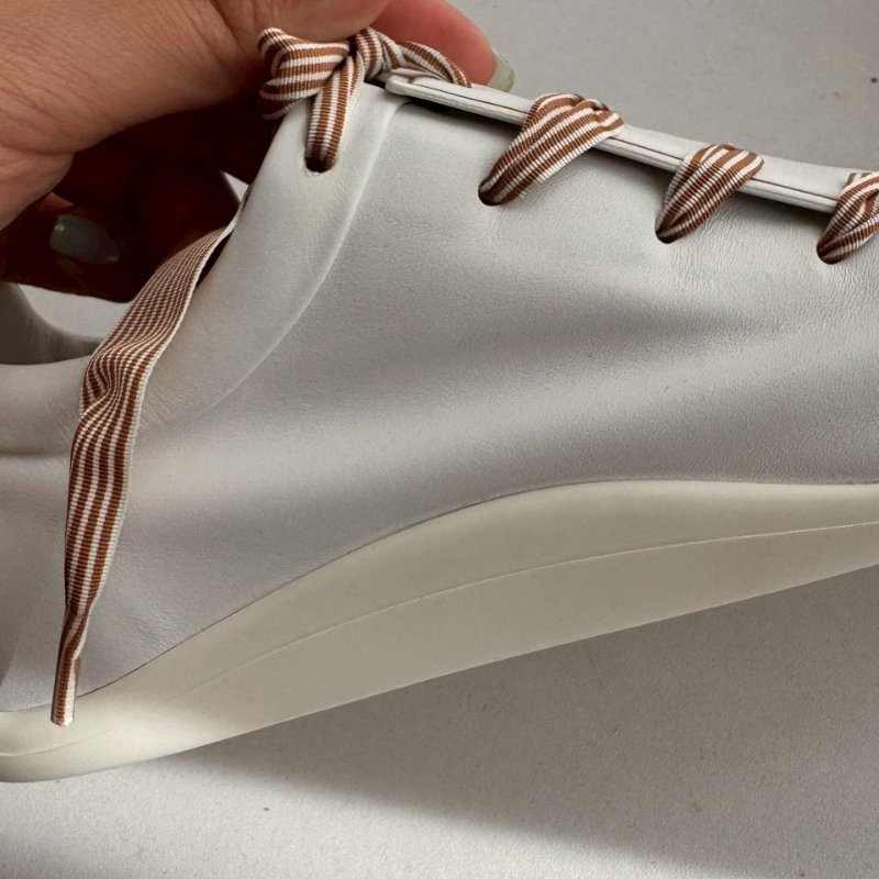 RV蝴蝶結綁帶白布鞋-3