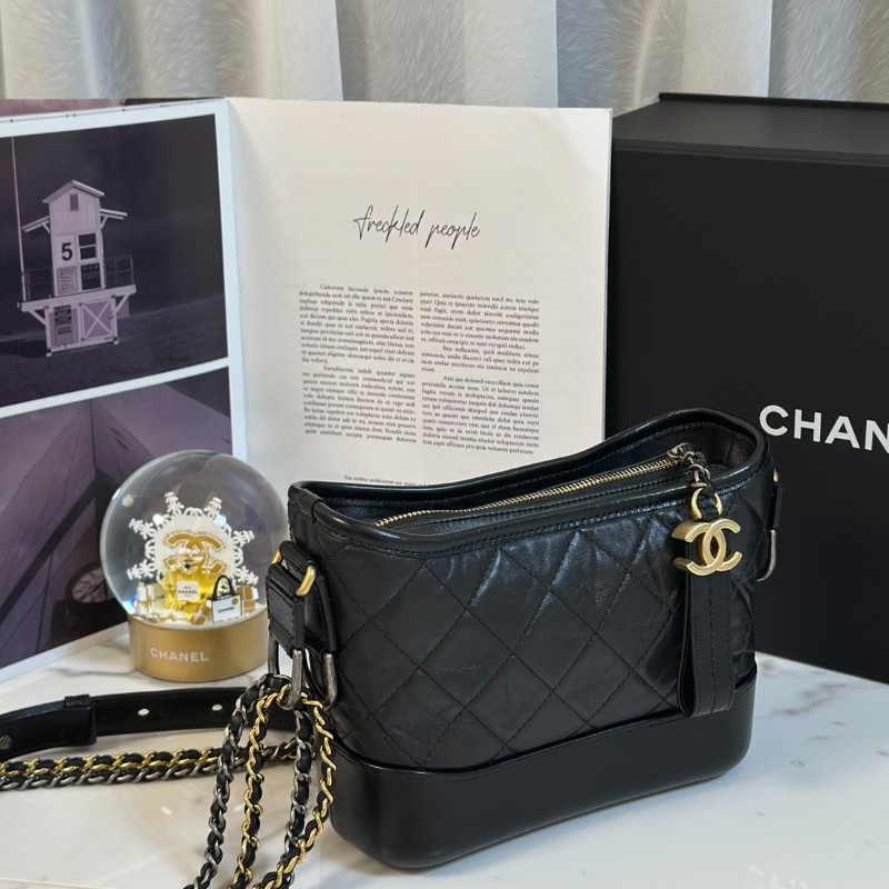 CHANEL 雙鍊條流浪包 - 小號黑28開-2