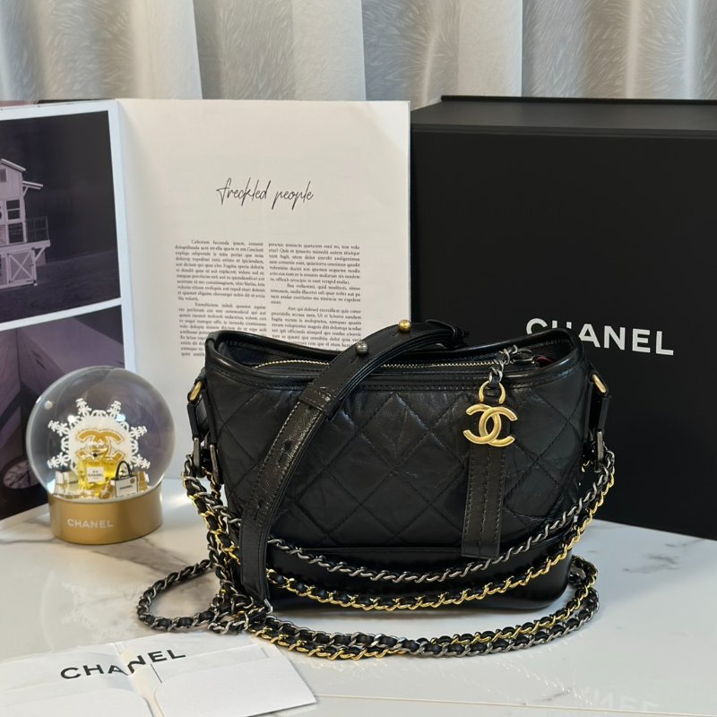 CHANEL 雙鍊條流浪包 - 小號黑28開-8