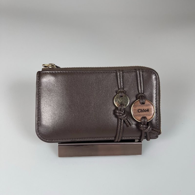 CHLOE 深咖色卡包零錢包-0