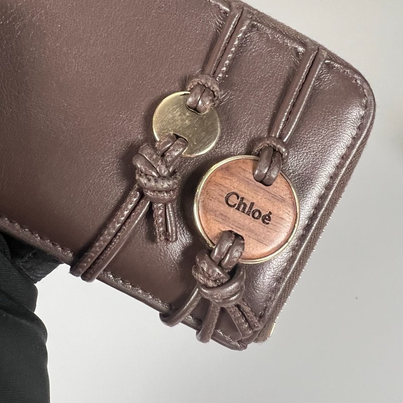 CHLOE 深咖色卡包零錢包-5