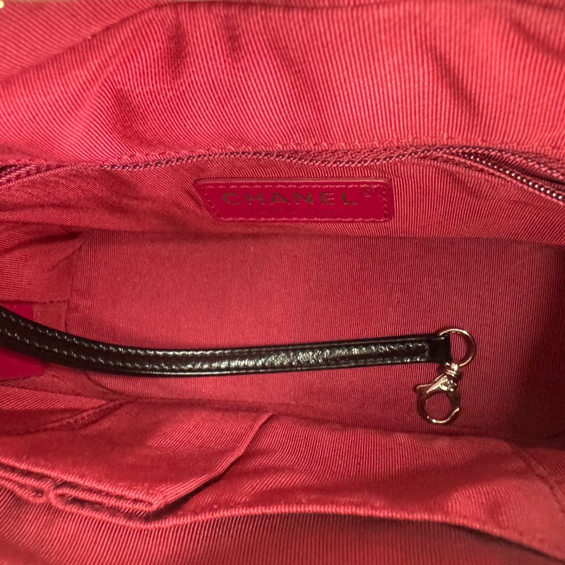 Chanel香奈兒 藍黑拼色流浪包 小號 25開無卡 經典菱格紋牛皮-22