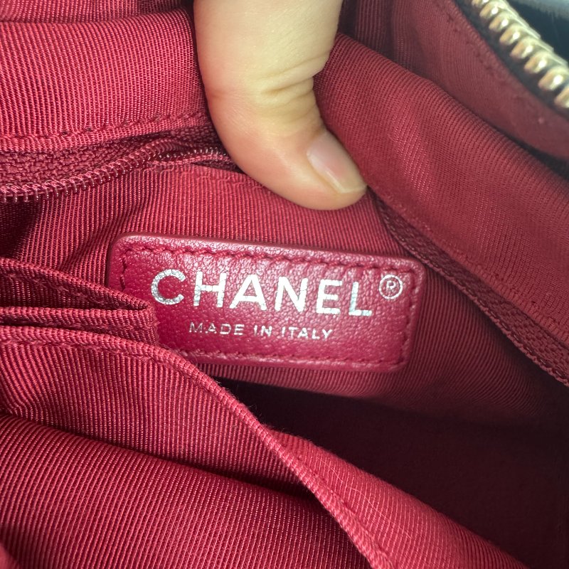 Chanel香奈兒 藍黑拼色流浪包 小號 25開無卡 經典菱格紋牛皮-29