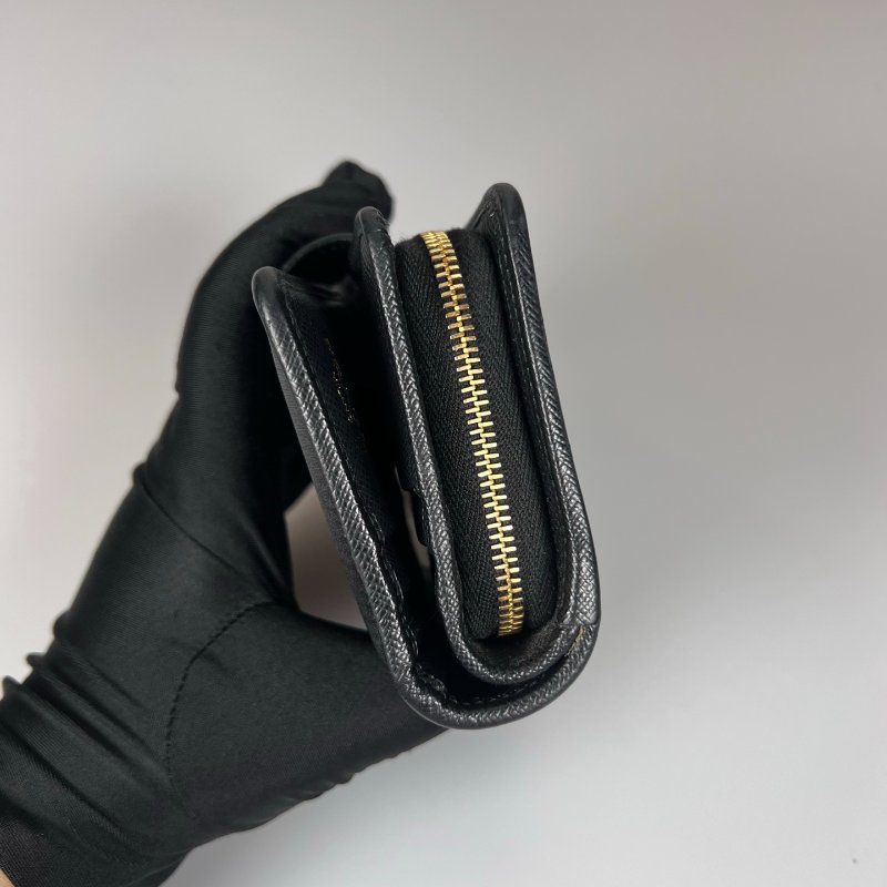 PRADA 黑色尼龍釦式短夾-3