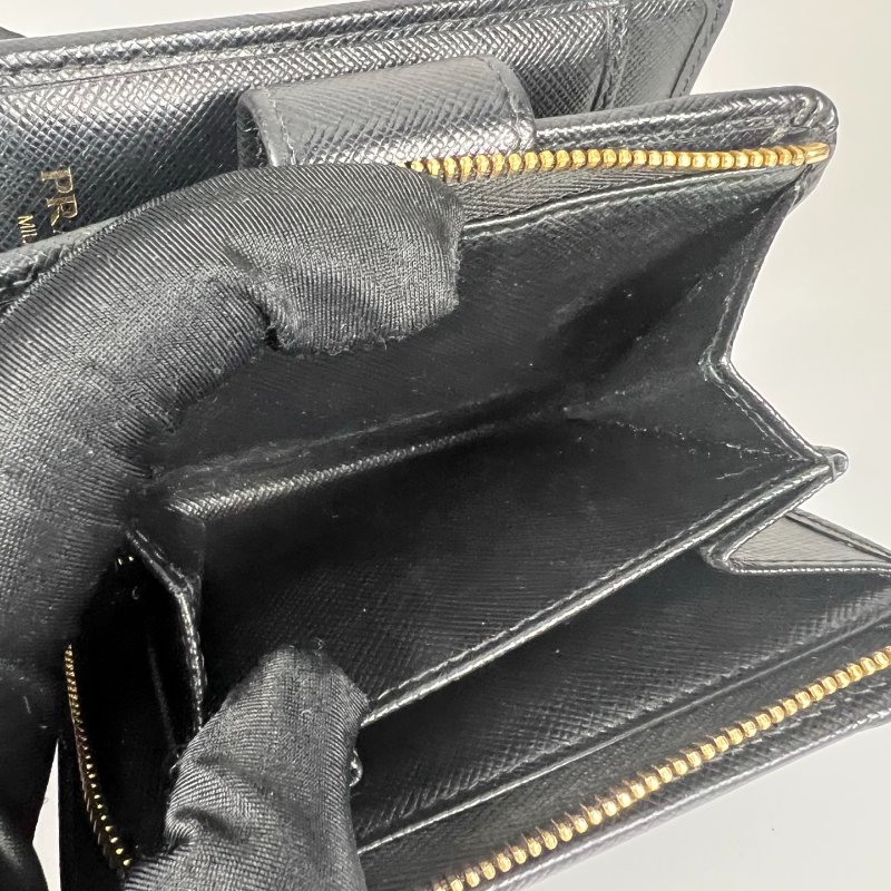 PRADA 黑色尼龍釦式短夾-6