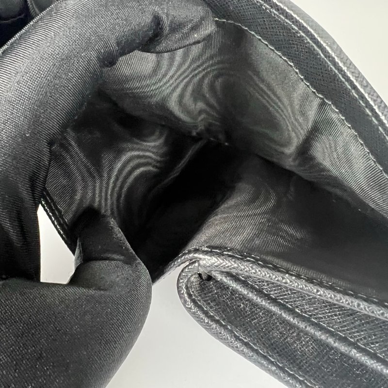 PRADA 黑色尼龍釦式短夾-8