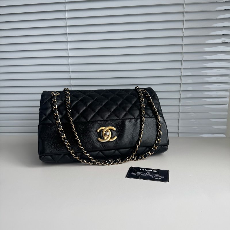 Chanel香奈儿 風琴包 黑色18開有卡-0