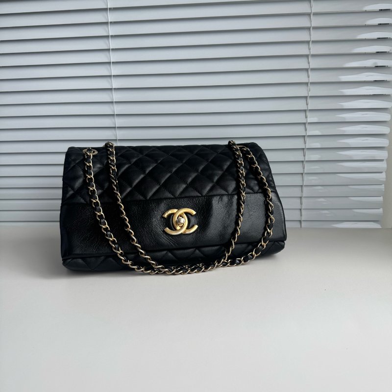 Chanel香奈儿 風琴包 黑色18開有卡-1