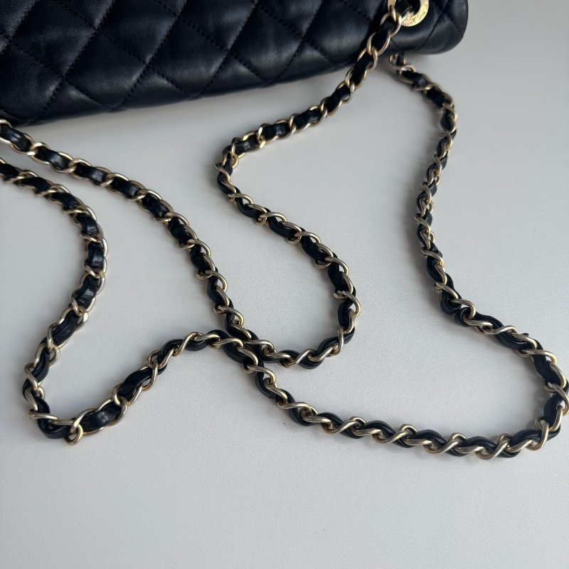 Chanel香奈儿 風琴包 黑色18開有卡-7